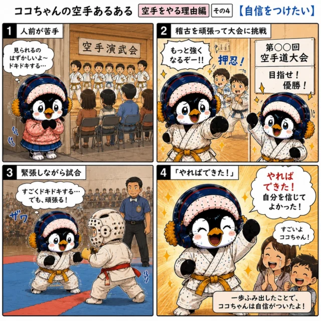 🌟【自信をつけたい】🌟

最初は人前に立つのも苦手だった。

大きな声を出すのも、
みんなの前で挑戦するのも、
勇気が必要だった。

でも空手は、
「できるようになってから挑戦する場所」ではなく、
「挑戦するから成長できる場所」。

緊張してもいい。
失敗してもいい。

一歩踏み出した経験は、
必ず自信に変わります✨

試合の勝ち負け以上に、
昨日の自分を超えられたことが本当の成長。

空手で身につくのは強さだけじゃない。
「自分ならできる」という自信です👊

#新極真会長崎支部
#空手キッズ
#自信をつける
#ココちゃんの空手あるある